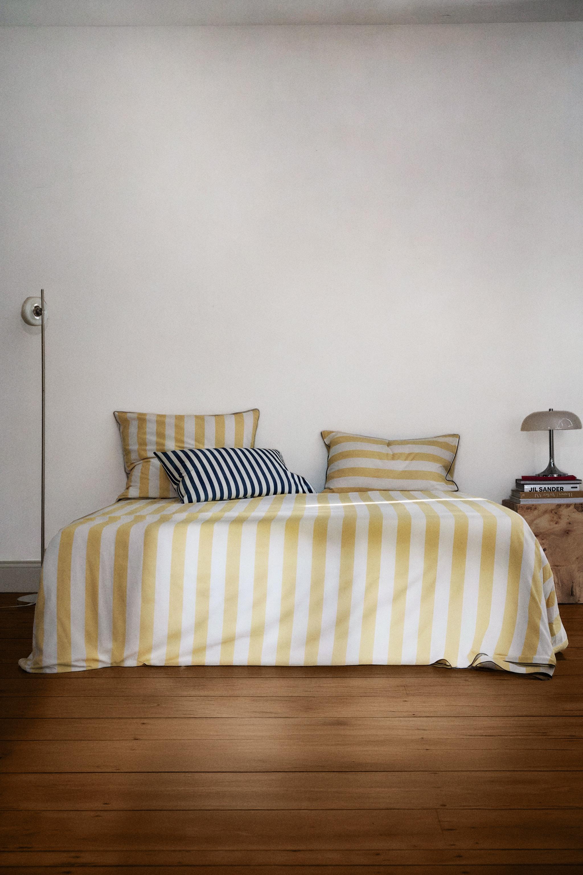 HOUSSE DE COUETTE COTON DÉLAVÉ RAYURES